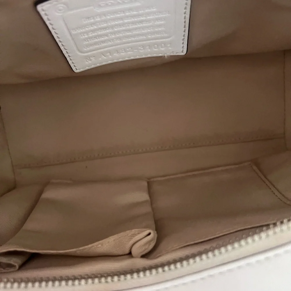 Coach Mini Riley Bleecker White & Orange Striped Mini Satchel/Crossbody 2014 - Picture 9 of 12